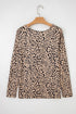 Loose Fit Batwing Sleeve Leopard Print Top