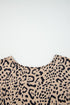 Loose Fit Batwing Sleeve Leopard Print Top