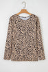 Loose Fit Batwing Sleeve Leopard Print Top