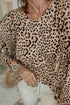 Loose Fit Batwing Sleeve Leopard Print Top
