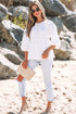 Loose Fit Cotton Cutout Back Bow Blouse