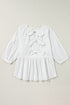 Loose Fit Cotton Cutout Back Bow Blouse