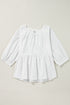 Loose Fit Cotton Cutout Back Bow Blouse