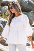 Loose Fit Cotton Cutout Back Bow Blouse