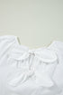 Loose Fit Cotton Cutout Back Bow Blouse