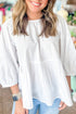 Loose Fit Cotton Cutout Back Bow Blouse
