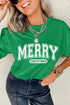 Loose Fit Festive Letter Graphic Short Sleeve Shirt
