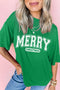 Loose Fit Festive Letter Graphic Short Sleeve Shirt