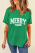 Loose Fit Festive Letter Graphic Short Sleeve Shirt