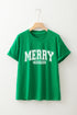 Loose Fit Festive Letter Graphic Short Sleeve Shirt