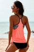 Loose Fit Geometric Trim Flowy Tankini Top