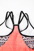 Loose Fit Geometric Trim Flowy Tankini Top