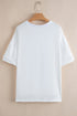 Loose Fit Half Sleeve High Low Hem Cotton T Shirt