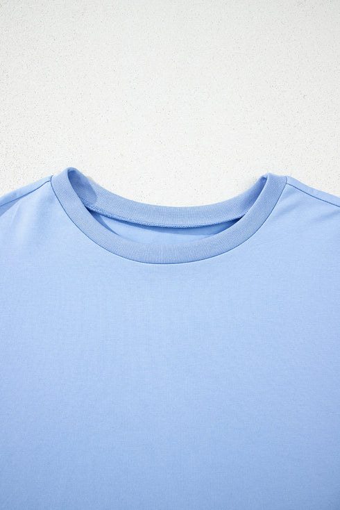 Loose Fit Half Sleeve High Low Hem Cotton T Shirt