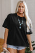 Loose Fit Half Sleeve High Low Hem Cotton T Shirt