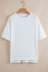 Loose Fit Half Sleeve High Low Hem Cotton T Shirt