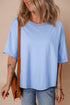 Loose Fit Half Sleeve High Low Hem Cotton T Shirt