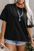 Loose Fit Half Sleeve High Low Hem Cotton T Shirt