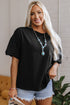 Loose Fit Half Sleeve High Low Hem Cotton T Shirt
