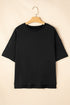 Loose Fit Half Sleeve High Low Hem Cotton T Shirt
