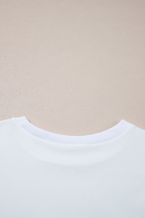 Loose Fit Half Sleeve High Low Hem Cotton T Shirt