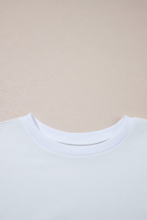 Loose Fit Half Sleeve High Low Hem Cotton T Shirt