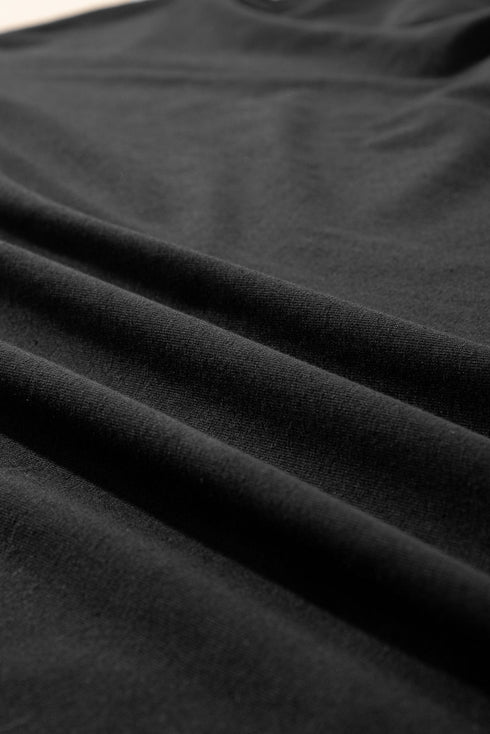 Loose Fit Half Sleeve High Low Hem Cotton T Shirt
