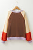 Loose Fit Raglan Sleeve Side Slit Panel Design Top