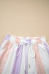 Loose Fit Stripe Print Drawstring Wide Leg Pants