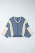 Loose Fit Textured Exposed Seam Crochet Accent Top