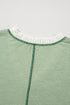 Loose Fit Textured Exposed Seam Crochet Accent Top