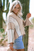 Loose Fit Textured Exposed Seam Crochet Accent Top