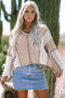 Loose Fit Textured Exposed Seam Crochet Accent Top