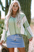 Loose Fit Textured Exposed Seam Crochet Accent Top