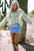 Loose Fit Textured Exposed Seam Crochet Accent Top