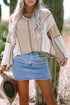 Loose Fit Textured Exposed Seam Crochet Accent Top