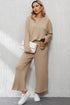 Loose Fit Textured Wide Leg Pullover And Pants Loungewear
