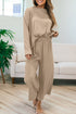 Loose Fit Textured Wide Leg Pullover And Pants Loungewear