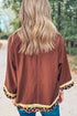 Loose Fitting Leopard Detail Bracelet Sleeve Western Top