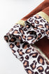 Loose Fitting Leopard Detail Bracelet Sleeve Western Top