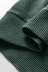 Loose Fitting Waffle Knit Cotton Blend Long Sleeve Top