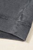 Loose Fitting Waffle Knit Cotton Blend Long Sleeve Top