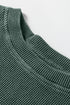Loose Fitting Waffle Knit Cotton Blend Long Sleeve Top