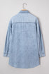 Loose H Line Raw Hem Denim T Shirt Dress