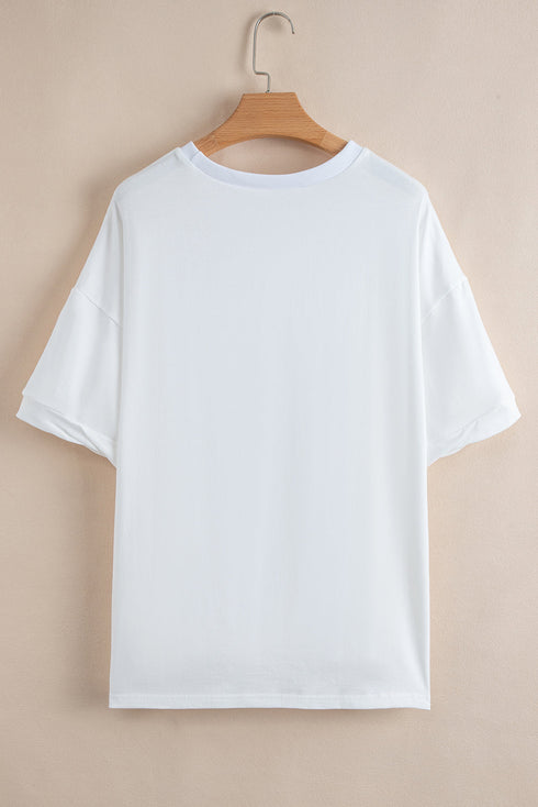 Loose Half Sleeve Hi Low Hem T Shirt
