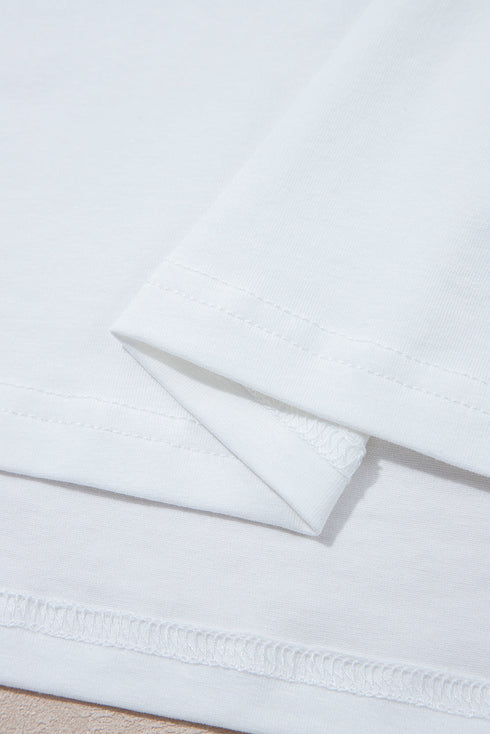 Loose Half Sleeve Hi Low Hem T Shirt