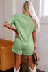 Loose Half Sleeve V Neck Solid Knit Romper