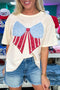 Loose Knit Vintage Flag Bow Detail Patched Tee