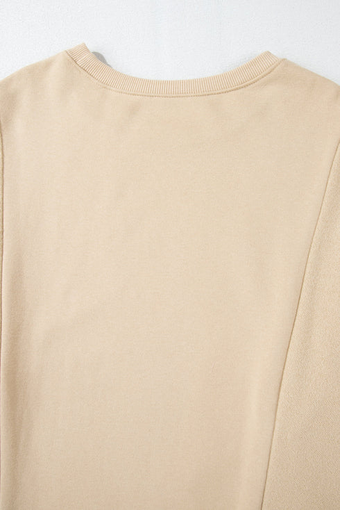 Loose Patchwork Crewneck Plus Size Sweatshirt