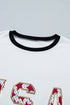 Loose Sequin Color Block Trim Letter Print T Shirt